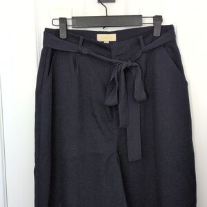 ModCloth Navy Wide-Leg Tie-Waist Pants
